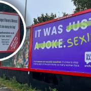 A billboard which until recently displayed an 