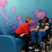 Consultant paediatrician Dr Lauren Filby with 15-year-old Danilo Narciso in the new sanctuary room