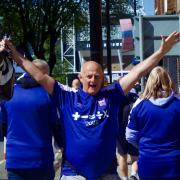 Fans celebrated the win against Hudderfield Town