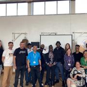 The speakers and organisers together at the anti-knife crime event on Friday