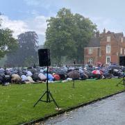 Hundreds come together in the rain to celebrate Eid al-Adha in Christchurch Park in Ipswich