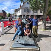 Phase one of the Cardinal Route project has started as students painted the bollards around the Cardinal Wolsey statue