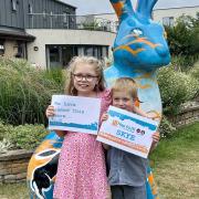 Amelie and Noah Dorman have named the first hare in the trail