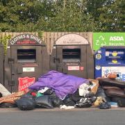 A large amount of rubbish has been left dumped at an Asda car park in Ipswich