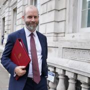 Secretary of State for Business and Trade Jonathan Reynolds arrives for a meeting at the Cabinet Office in Whitehall, London, with senior representatives from the TUC, CBI, Unison,