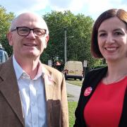 Neil MacDonald with Labour's education secretary Bridget Phillipson during her visit to Ipswich.