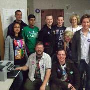 John Cook, front centre, joined other Labour members and US Democrats to campaign for Barack Obama in 2008.