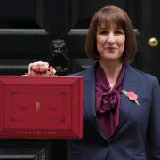 Chancellor of the Exchequer Rachel Reeves poses outside 11 Downing Street.