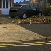 A crash damaged an adjoining wall to two Ipswich homes