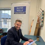 Scott Emsden, partner at Bates Wells and Braithwaite, at its pop-up branch in Hadleigh